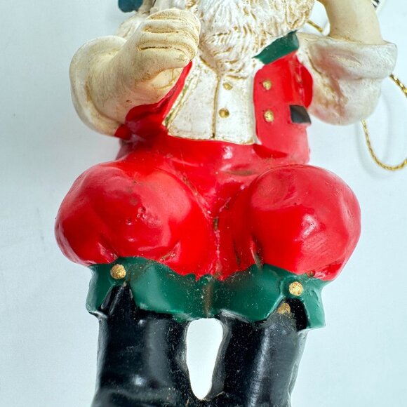 Set Of 2 Midwest Importers Santa Claus Resin Hanging Ornaments 4.5" Tall Vtg - Picture 9 of 12